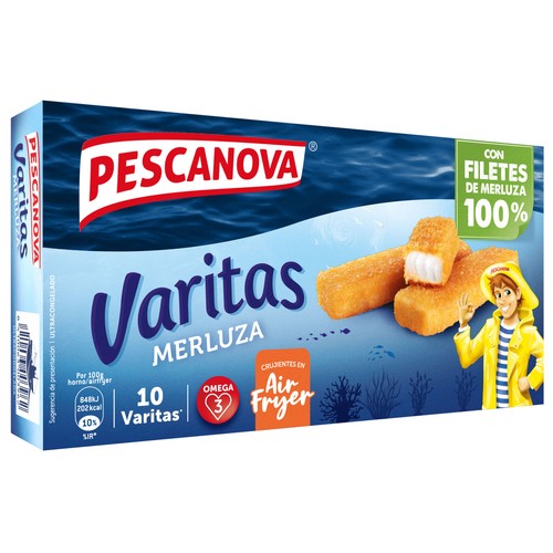 PESCANOVA Varitas de merluza empanadas 10 uds.