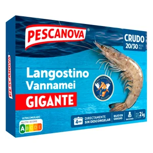 PESCANOVA Langostino Vannamei gigante 20/30 crudo 2 kg.