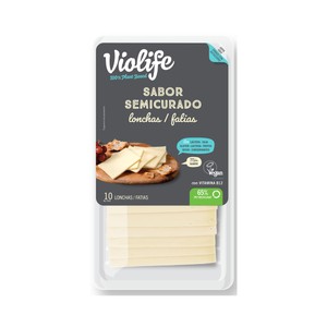 Violife Especialidad Vegana con Aceite de Coco y Vitamina B12 con Sabor Semicurado, Cortada en Lonchas Violife 200 G.