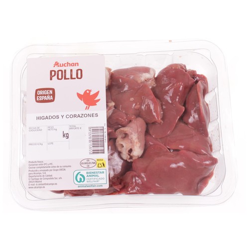 AUCHAN Higaditos de pollo bandeja. Producto Alcampo