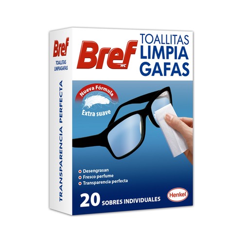 Toallitas especiales para limpieza de gafas BREF WC 20 uds.