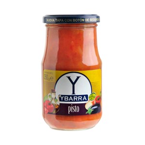 YBARRA Pisto con aceite de oliva, sin conservantes ni colorantes frasco 350 gr.
