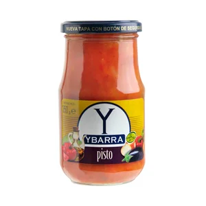 YBARRA Pisto con aceite de oliva, sin conservantes ni colorantes frasco 350 gr.