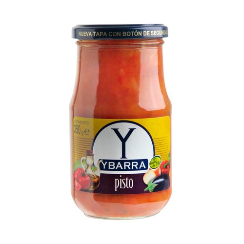 YBARRA Pisto con aceite de oliva, sin conservantes ni colorantes frasco 350 gr.