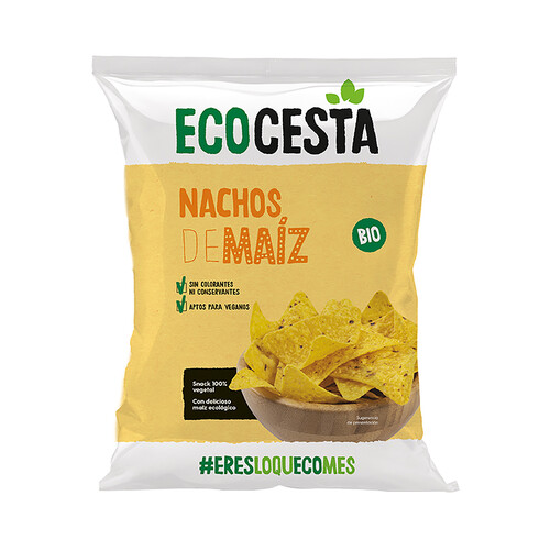 ECOCESTA Nachos de maíz  ecológico, sin colorantes ni consevantes 125 g.