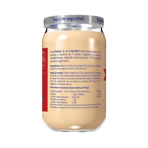 NUTRIBÉN Potitos® de patatitas con pollo a partir de 6 meses 235 g.