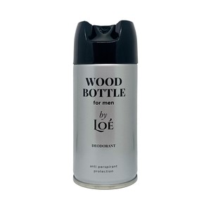 LOÉ Wood bottle Desodorante en spray para hombre con protección antitranspirante 150 ml.