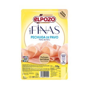 Imagen de EL POZO Las + finas Pechuga de pavo cortada en finas lonchas 115 g.