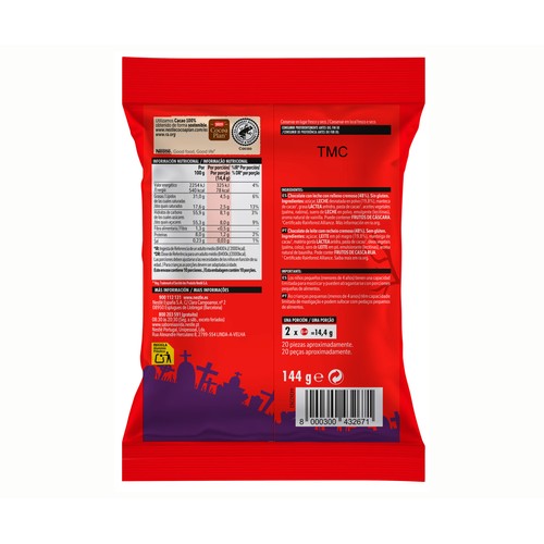 NESTLÉ Bolas de choco con leche Halloween extrafino 144 gr.
