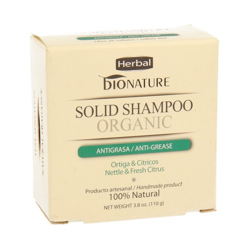 BIONATURE Champú antigrasa en pastilla con ortiga y cítricos BIONATURE HERBAL 100 gr
