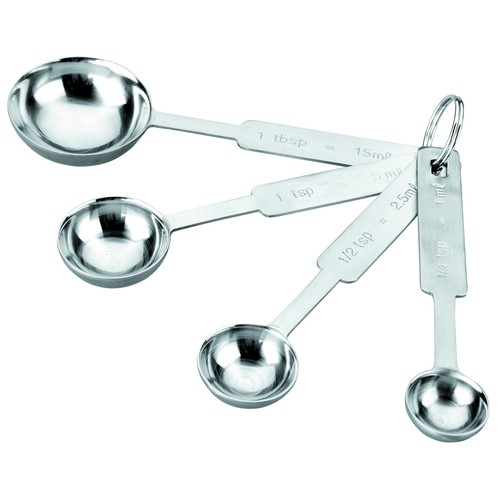 Cucharas de medida de diferentes tamaños fabricadas en acero inoxidable IBILI.