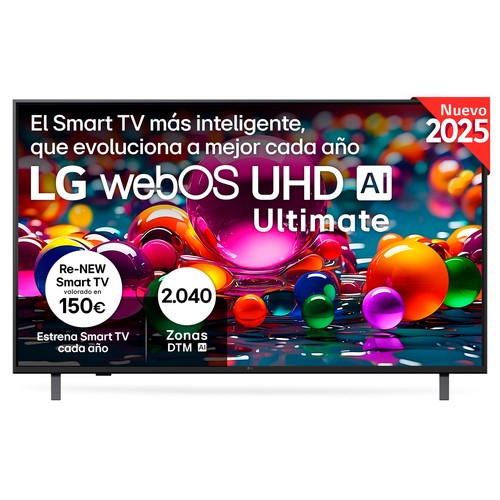 Televisión 127 cm (50") LED LG 50UA75006LA, 4K, Ultra HD, Smart TV, WebOS25 IA, Alexa Google Assistant, USB, 3HDMI, color negro, 60Hz.