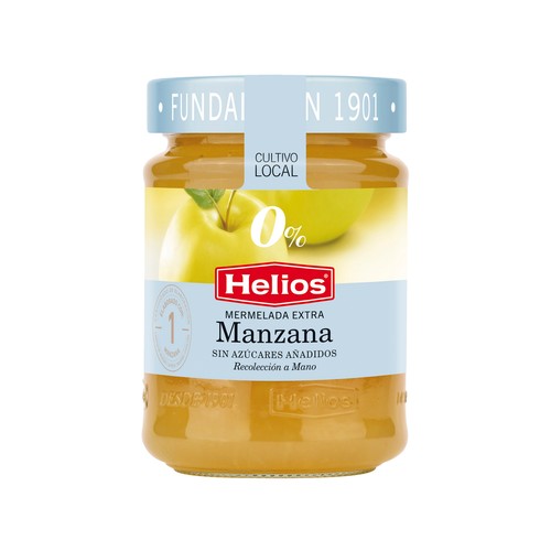 HELIOS Mermelada de manzana, sin azúcar añadido 280 g.