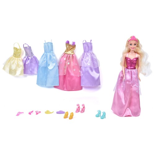Muñeca Magic Story Princesa con 5 Outfits 14 Piezas +3 Años ONE, TWO FUN