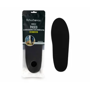 Plantillas de algodón orgánico con carbón activo ACHUCHONAS Paseo, suaves y flexibles, Talla 39/41.