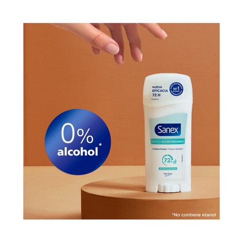 SANEX Dermo Active freshness Desodorante en stick para mujer antitranspirante hasta 72 horas 65 ml.
