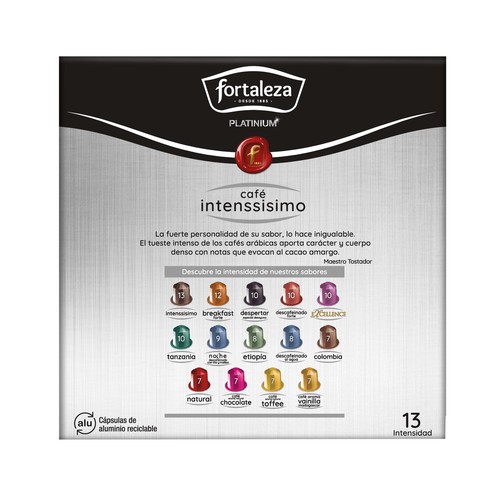 FORTALEZA PLATINIUM Café en cápsulas Intenssisimo I13,20 uds.