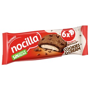 Imagen de NOCILLA Galletas cookies rellenas de crema de cacao y leche 6 uds, 120 g.