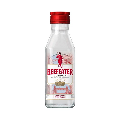 BEEFEATER Ginebra clásica tipo London dry gin botella 5 cl.