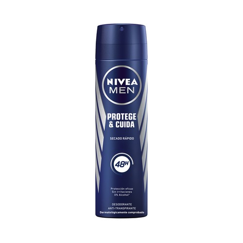 NIVEA Men protege & cuida Desodorante en spray para hombre, antitranspirante hasta 48 horas 200 ml.