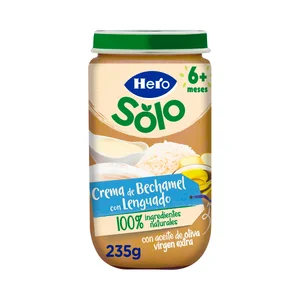HERO Solo Tarrito crema de bechamel con lenguado, a partir de 6 meses 235 g.