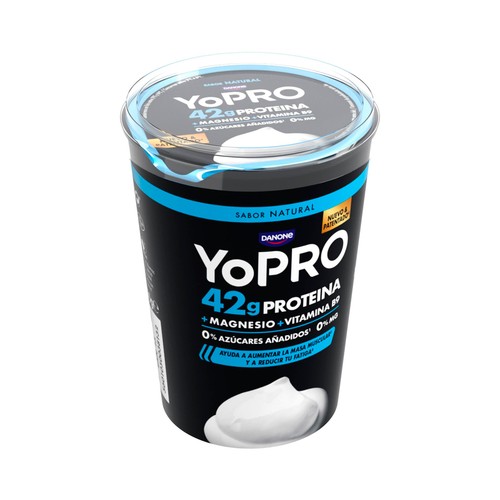 YOPRO de Danone Leche fermentada cremosa natural con proteínas y sin azúcares añadidos ni grasa 480 g