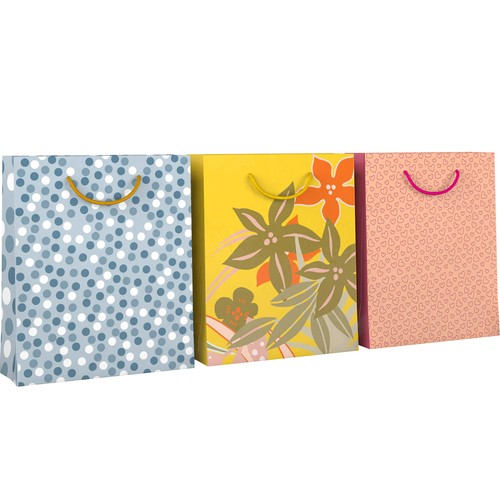 Bolsa de regalo tamaño M, 3 modelos surtidos, AUCHAN. 