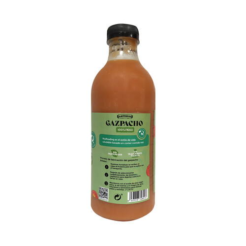 REALFOODING Gazpacho fresco elaborado con AOVE y hortalizas 100% frescas REALFOODING 1 L.