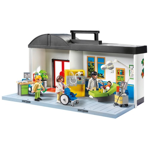 Escenario de juego Hospital maletín con 4 figuras y accesorios, City Life 5953 PLAYMOBIL.