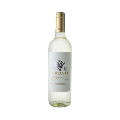 Vino blanco con denominación de origen calificada Rioja ORDATE botella de 75 cl.