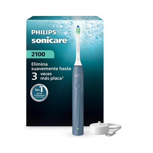 Cepillo de dientes eléctrico PHILIPS Sonicare Serie 2100 HX4021/04, 2 velocidades, temporizador.