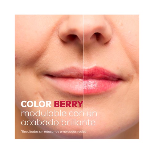 LIPOSAN Glowy Protector labial hidratante con color (berry) y efecto glow y FPS 30.