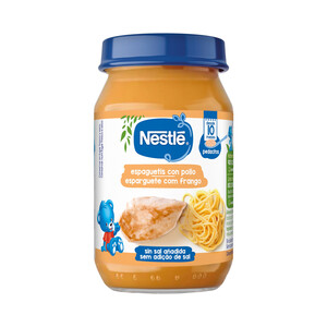 Imagen de NESTLÉ Tarrito con pedazitos de espaguetis con pollo, a partir de 10 meses 190 g.