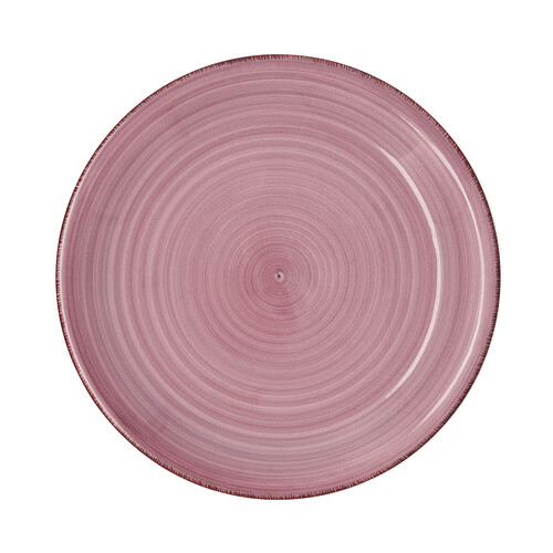 Vajilla completa de 18 platos de gran tamaño de color rosa petonia, QUID