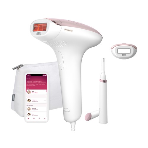 Depiladora luz pulsada IPL PHILIPS LUMEA BRI920/00, uso corporal, deslizamiento y flash, 5 niveles, sensor tono de piel..
