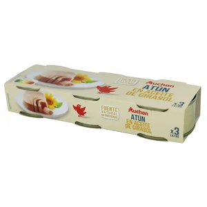 PRODUCTO ALCAMPO Atún en aceite de girasol pack 3 uds. x 52 g.