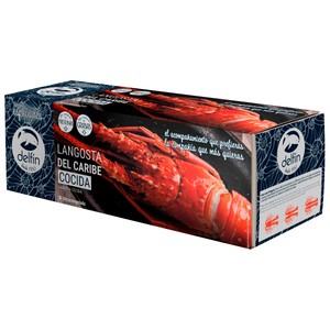 Imagen de DELFÍN Langosta del caribe, entera, cocida en agua de mar y ultracongelada 575 / 630 g.
