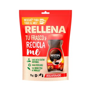 Imagen de NESCAFÉ Classic Café soluble descafeinado, doypack 75 g.
