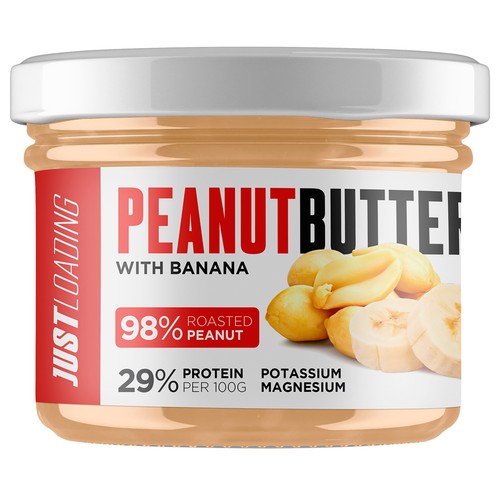 JUSTLOADING Crema de cacahuete y plátano proteica 190 g.