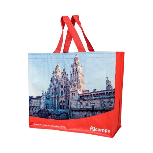 Bolsa de rafia reutilizable diseño doble Galicia, ALCAMPO.