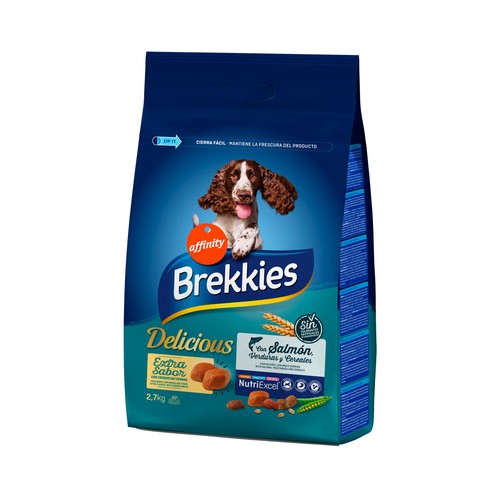 BREKKIES Pienso seco para perros adultos BREKKIES Salmón Delicious 2,7 Kg.