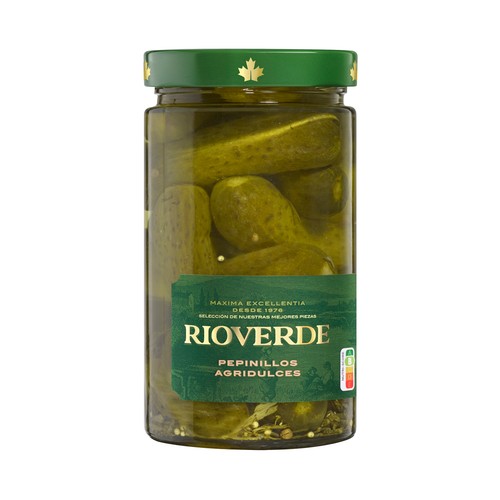 RIOVERDE Pepinillos grandes agridulces frasco de 380 g.