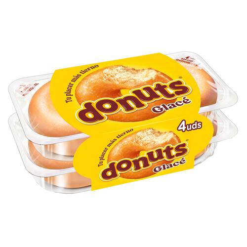 Rosquilla con azúcar glacé DONUTS 4 uds. 208 g.