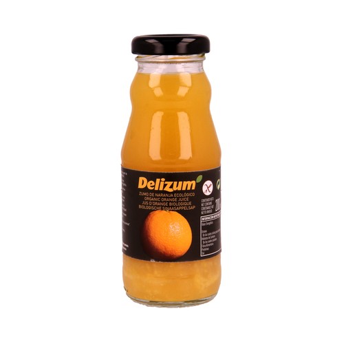 DELIZUM Zumo de naranja ecológico DELIZUM botella de 20 centilitros