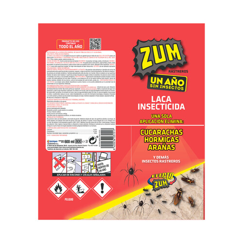 ZUM Laca insecticida (cucarachas, hormigas, arañas) ZUM 600 ml.