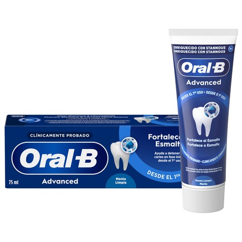 ORAL-B Advanced Pasta de dientes uso diario. reforzadora del esmalte sabor menta 75 ml.