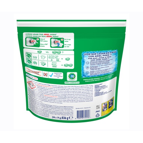 ARIEL Detergente en cápsulas original 44 DS
