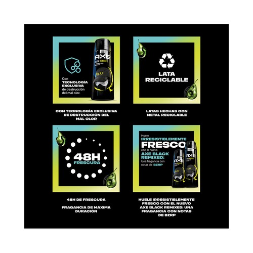 AXE Black remixed by BZRP Neceser con cierre de cremallera con productos para la higiene masculina.
