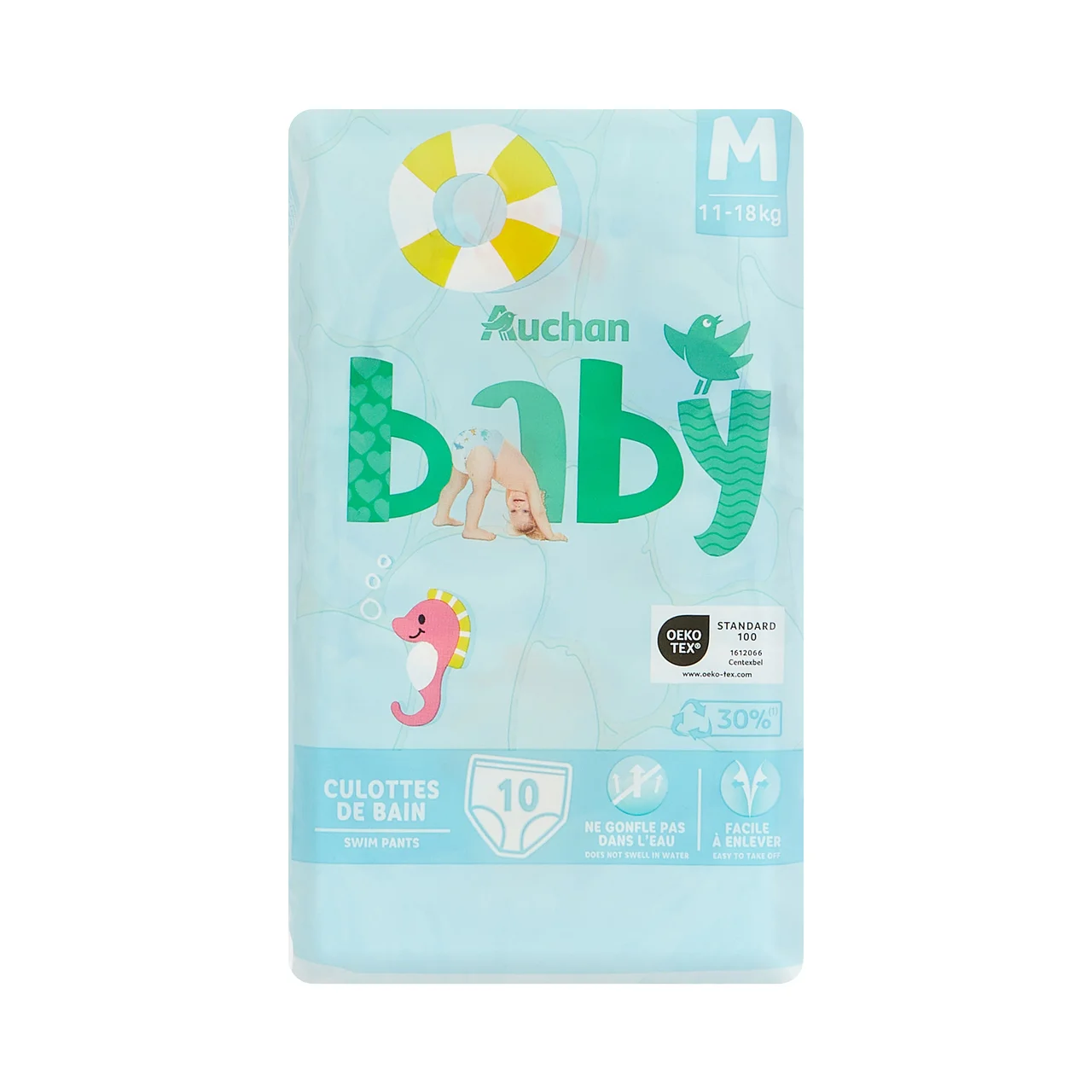 PRODUCTO ALCAMPO Baby Pañales bañador unisex (bañador desechable) talla M, para niños de 11 a 18 kilos 10 uds.