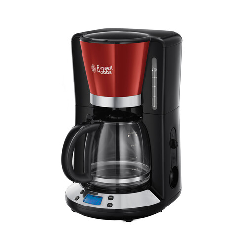 Cafetera de goteo RUSSELL HOBBS Colours Plus+ Flame 24031-56, capacidad 1,25l, programable, pantalla LCD, mantiene caliente.